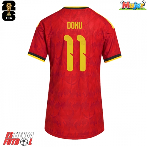 Bélgica Jeremy Doku #11 Primera Equipación Mujer Mundial 2026 Manga Corta
